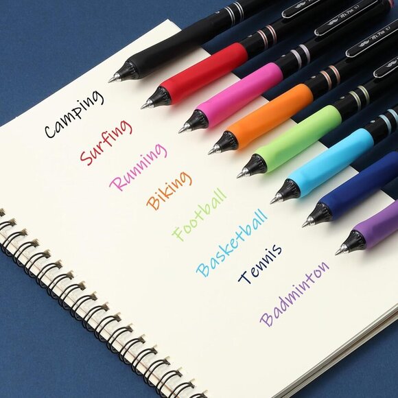 Retractable Gel Pens, 8 Pack, Vibrant Barrels, Fast Dry, Colorful Ink Gel Pens F - Picture 7 of 9